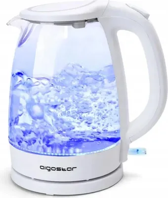 Produktbild von Aigostar Glas LED Wasserkocher 1,7L 2200W Rotationsbasis Weiß
