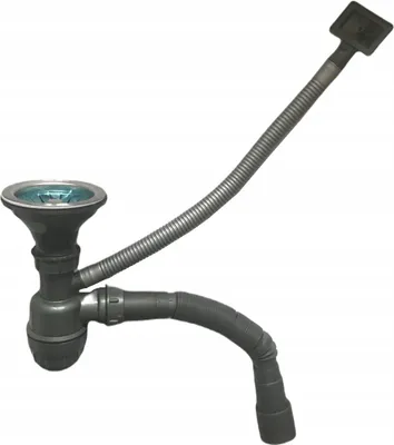 Produktbild von Siphon für Einbeckenspülbecken Ablauf mit Überlauf, 90mm Flasche mit Sieb