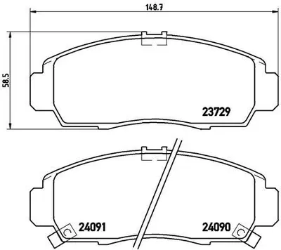 Produktbild von Brembo Bremsbelagsatz, Scheibenbremse Vorderachse P 28 034
