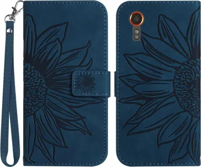 Produktbild von Samsung Galaxy Xcover 7 Hülle - Coverup Sonnenblume Klapphülle mit Schlüsselband - Blau