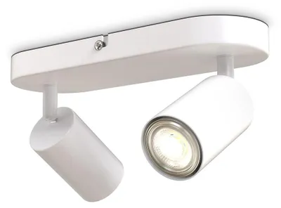 Image de B.K.Licht I plafonnier spots I 2 spots pivotants & orientables I GU10 I blanc mat I livré sans ampoules
