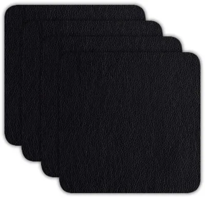 Produktbild von ASA Selection Untersetzer - Leder Optik Fein - Schwarz - 10 x 10 cm - 4 Stücke