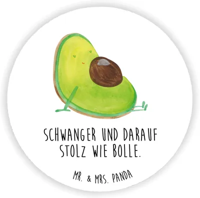 Produktbild von Mr. & Mrs. Panda magnet Avocado Schwangerschaft - Weiß - Geschenk, Kühlschrankmagnet, Babyshower, für kühlschrank, whiteboardmagnet, Liebe, Geburt, pinnwand, fotos