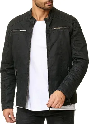 Produktbild von Red Bridge Herren Jacke Übergangsjacke Bikerjacke gesteppt Schwarz