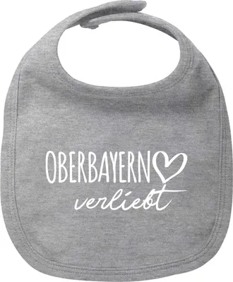 Produktbild von Huuraa Baby Lätzchen Oberbayern verliebt Heather Grey Klettverschluss  Baumwolle Latz Geschenkidee