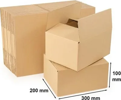 Zdjęcie produktu dla Karton klapowy 300x200x100mm 100 sztuk Pudło Kartonowe