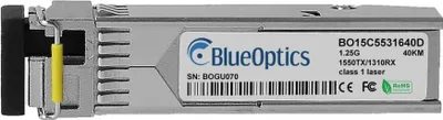 Zdjęcie produktu dla Kompatybilność Juniper 740-020426 BlueOptics© BO15C5531640D Transceiver SFP, LC-Simplex, 1000BASE-BX-D, światłowód jednomodowy, TX1550nm/RX1310nm, 40KM, DDM, 0°C/+70°C (740-020426-BO)