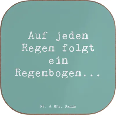 Produktbild von Mr. & Mrs. Panda Tischuntersetzer Spruch Mit Enttäuschungen umgehen - Meeresbrise - Geschenk, Hoffnung, Untersetzer für Gläser, Tassenuntersetzer, Mutmacher, Vertrauem