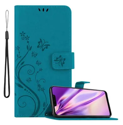 Immagine prodotto di Cadorabo cover per Huawei MATE 20 LITE cover protettiva in blu cover protettiva cover telefono cellulare cover fiori custodia fiore