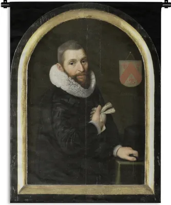 Produktbild von MuchoWow® Wandteppich Wandbehang Porträt von Johan Gerritsz van Schoterbosch - Gemälde von Cornelis Engelsz 90x120 cm Tapisserie Dekoration Wandtuch - Wanddeko