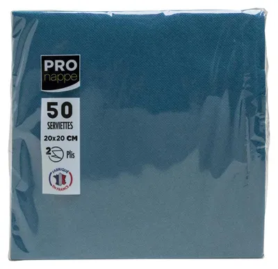 Obrázek produktu pro PROnappe SV622004I PROnappe Servietten pazifikblau 2-lagig 20,0 x 20,0 cm, 50 St.