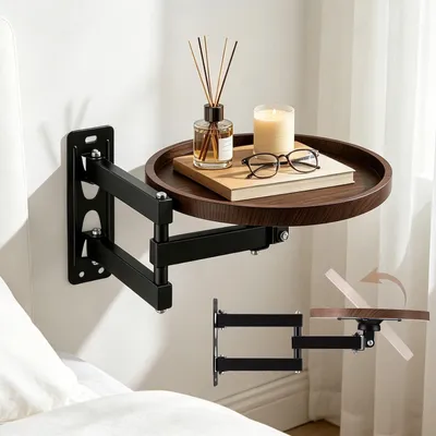 Wandklapptisch rund 30 cm, ausziehbar, platzsparend, einklappbar