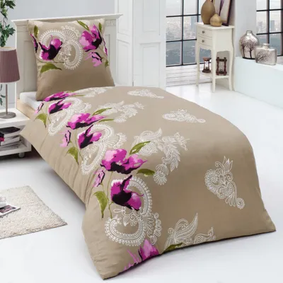Produktbild von 2tlg Microfaser Bettwäsche Ornament 135x200 oder 155x220 + Kissenbezug 80x80, Größe:135 x 200 cm