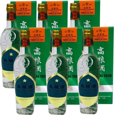 Produktbild von [ 6x 500ml ] KAO LIANG CHIEW chinesische Getreide-Spirituose 62% vol.