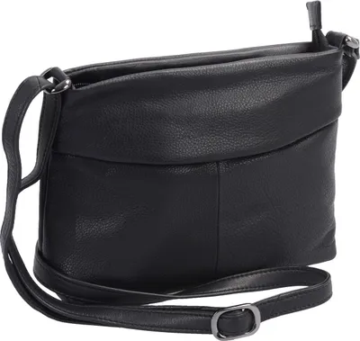 Produktbild von schwarze Ledertasche mit Reißverschlussfach