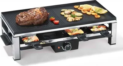 Produktbild von GOURMETmaxx Raclette Grill für 8 Personen Tischgrill Pfännchen Elektrogrill Grillplatte Raclettegrill Antihaft Party 2000 Watt Stufenlos regelbar