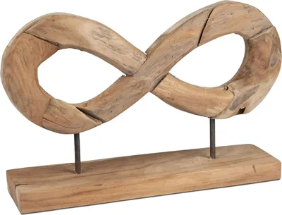 Produktbild von Formano Unendlichkeit Deko Objekt Teakholz Massives Holz-Design auf Sockel 50 cm