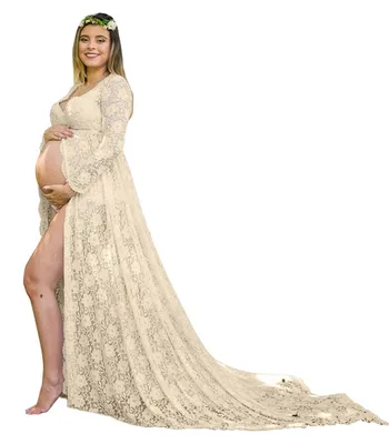 Produktbild von Schwangerschaftsfotografie: Kleid mit kurzen Ärmeln für festliche Anlässe