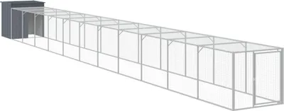 Obrázok produktu pre vidaXL klietka pre kurčatá s výbehom antracit 110x1221x110cm oceľ pozinkovaná