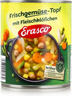 Produktbild von Erasco Frischgemüse-Topf Fleischklößchen 800g Fertigessen (1er Pack)