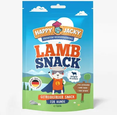 Produktbild von HAPPY JACKY Monoprotein Snack 6x125g | Lamm