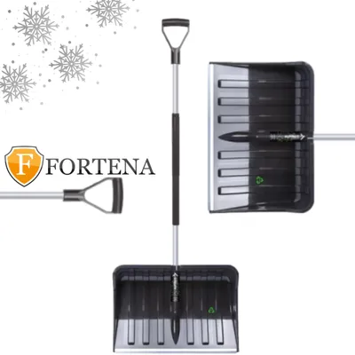 Produktbild von Schneeschaufel Schwarz Schneeräumer Schneeschieber Schaufel Aluminiumstiel 55 cm