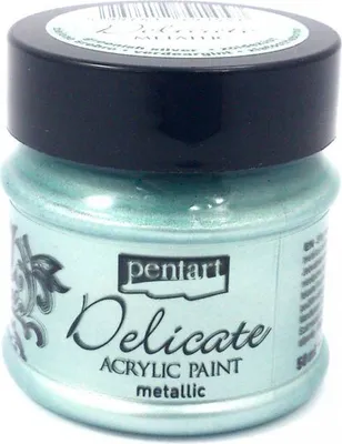 Immagine prodotto di Vernice metallizzata delicata - PENTART - argento verdastro / argento verdastro 50ml
