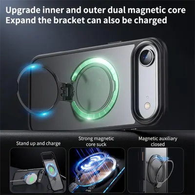 Produktbild von iPhone Air Hülle - Coverup Mattes Transparentes TPU Back Cover mit MagSafe Compatible Ring Ständer - Transparent
