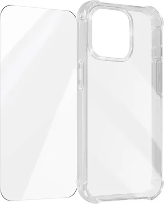 Zdjęcie produktu dla Avizar, zestaw ochronny (etui + folia ochronna na ekran z hartowanego szkła) dla Apple iPhone 15 Pro, przezroczysty