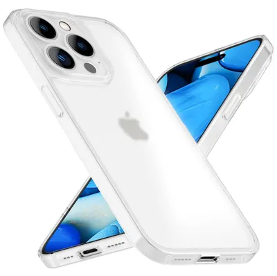Produktbild von Halb Klar Hülle für iPhone 15 Pro, Dünn Matt Leicht Anti-Fingerabdruck Case Weiß