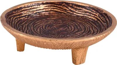 Produktbild von Räucherschale aus Aluminium Ø 18cm Weihrauchschale Groß Goldfarbe mit Muster