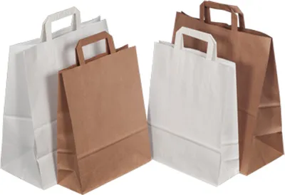 Produktbild von 250x Papiertragetasche mit Flachhandgriff 22L 320x170x420mm, weiß