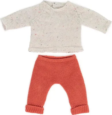 Zdjęcie produktu dla Dzianinowy zestaw dla lalki 38 cm - sweter ze spodniami Miniland