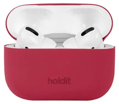 Obrázok produktu pre Silikónové puzdro Holdit pre slúchadlá Apple AirPods Pro / Pro 2 - Červená zamatová farba
