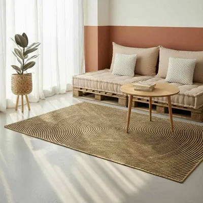 Zdjęcie produktu dla vidaXL Dywanik Czarny 160 x 160 cm Juta