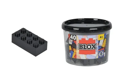 Produktbild von Simba Toys Blox - 40 8er Bausteine schwarz - kompatibel mit bekannten Spielsteinen, 4 Jahr(e), 40 Stück(e)