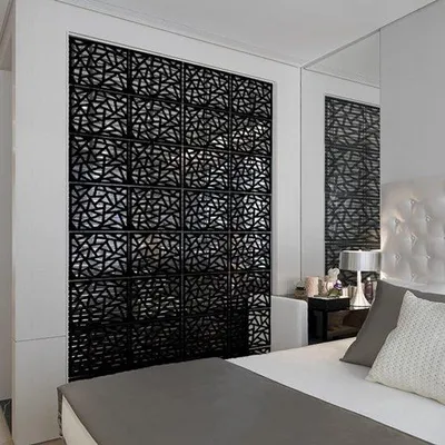 Productafbeelding van PVC-ruimtescheiding, 12-delig - Decoratieve scheidingswand - Eenvoudige montage - Privacybescherming - Decoratief element