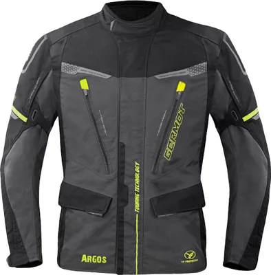 Obrázek produktu pro Germot Argos nepromokavá textilní bunda na motorku, černá/šedá/fluo-žlutá, 3XL