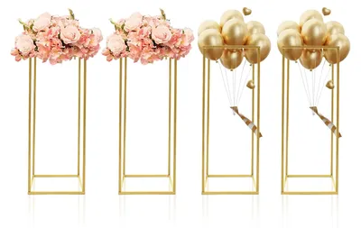 Image de Lot de 4 supports pour fleurs dorés, idéal pour la décoration
