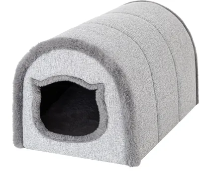 PillowPrim, Mačacia jaskyňa, mačací pelech, hračka, interiér, mačací strom, mačací tunelový pelech, Mačacia jaskyňa, plyšový vankúš, Grey Inari, veľkosť 2: 33x51x30 cm