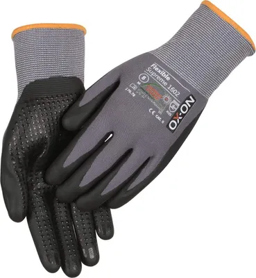Produktbild von OX-ON Flexible Supreme 1602 Arbeitshandschuhe mit Noppen, grau, Größe(11/XXL), 1 Paar