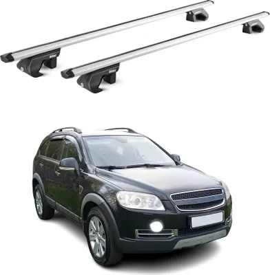Zdjęcie produktu dla Bagażnik dachowy podstawowy do Chevroleta Captiva 2006-2016 90 kg aluminium srebrny 2 części ABE