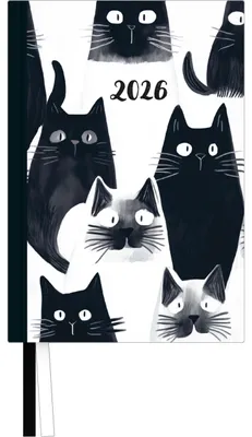Productafbeelding van Agenda 'Katten' 2026 - Met afsprakenplanner en weekoverzicht. Formaat: 11,3 x 16,3 cm