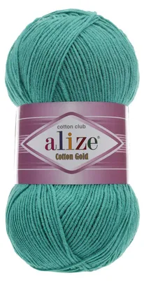 100g Strickgarn Alize Cotton Gold Uni Klassikgarn Häkelgarn wasserblau