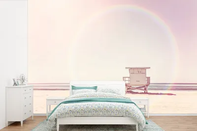 Produktbild von MuchoWow® Fototapete für Wohnzimmer oder Schlafzimmer Wandtapete Vinyl Motivtapete Strand - Hütte - Sonne - Meer - Sommer - 600x400 cm - Vinyltapeten