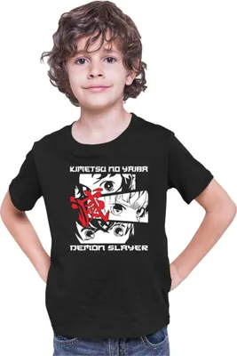 Immagine prodotto di Maglietta per bambini Demon Anime Slayer Kimetsu No Yaiba Kimetsu No Yaiba Demon Slayer, 12-13 Jahr - 152 , Noir