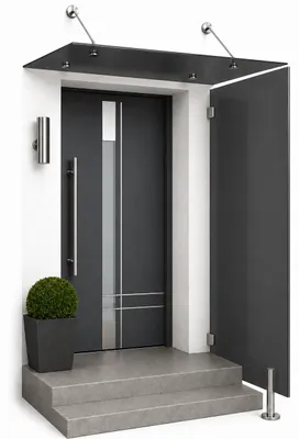 Immagine prodotto di Glaswerk Westfalen - Pannello laterale in vetro grigio per tettoie 200x80 cm