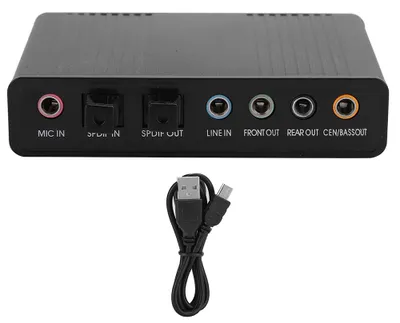 Image de DM HD10 USB 5.1 Carte son externe pour ordinateur Adaptateur audio pour enregistrements karaoké