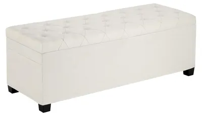 Immagine prodotto di VEVOR Panca Contenitore, Panca con Bottoni Trapuntati e Tasche Laterali, Contenitore Imbottito Ribaltabile con Struttura in Metallo, Pouf da Letto in Lino per Soggiorno, Camera da Letto, Beige