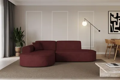 Produktbild von ALTDECOR Ecksofa in L-Form MARI-L1 - 243x171x79,5 cm Bordeauxrot - Corner Sofa Bett Eckcouch Couch Wohnlandschaft Cauchsofa